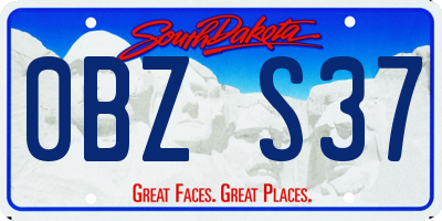 SD license plate 0BZS37
