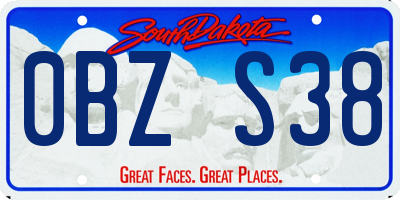SD license plate 0BZS38