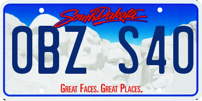 SD license plate 0BZS40