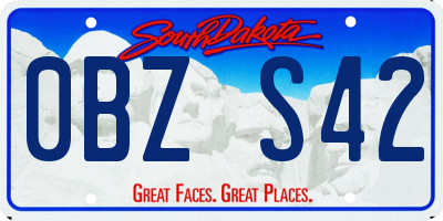 SD license plate 0BZS42