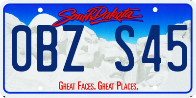 SD license plate 0BZS45
