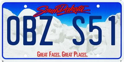 SD license plate 0BZS51