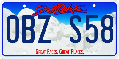 SD license plate 0BZS58