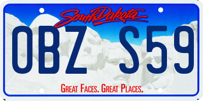 SD license plate 0BZS59