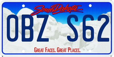 SD license plate 0BZS62