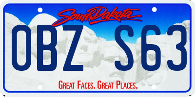 SD license plate 0BZS63
