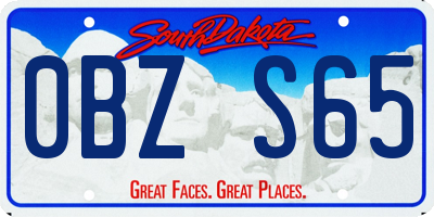 SD license plate 0BZS65