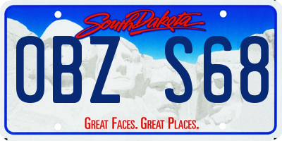 SD license plate 0BZS68