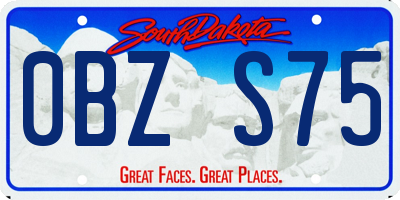 SD license plate 0BZS75