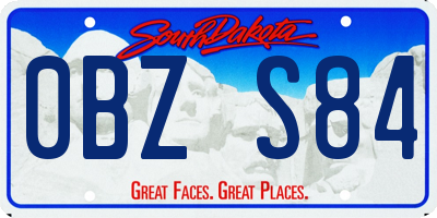 SD license plate 0BZS84
