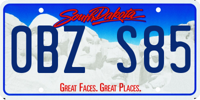 SD license plate 0BZS85