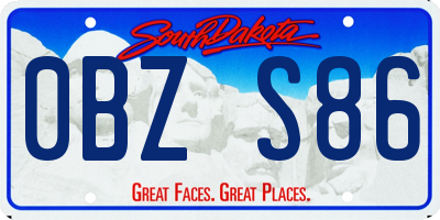 SD license plate 0BZS86