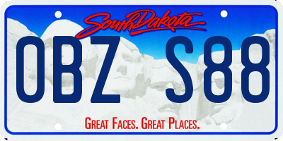 SD license plate 0BZS88