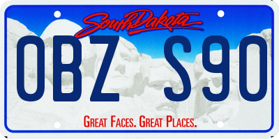 SD license plate 0BZS90