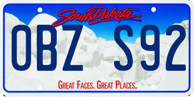 SD license plate 0BZS92