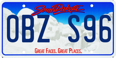 SD license plate 0BZS96