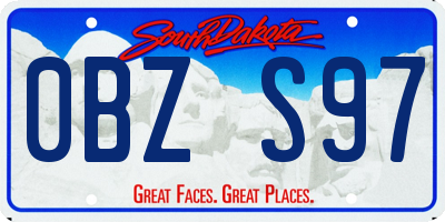 SD license plate 0BZS97