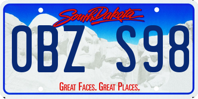 SD license plate 0BZS98