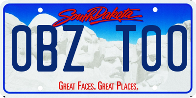 SD license plate 0BZT00