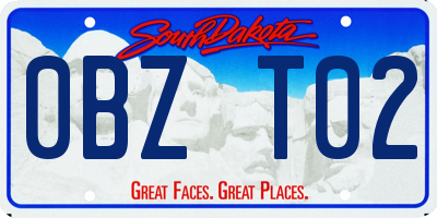 SD license plate 0BZT02