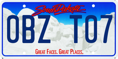 SD license plate 0BZT07