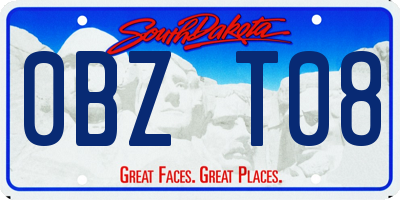 SD license plate 0BZT08