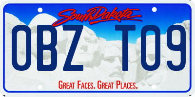 SD license plate 0BZT09