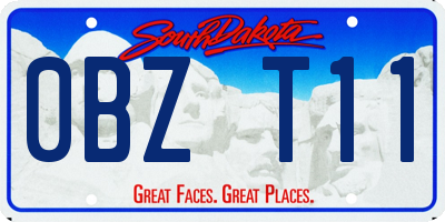 SD license plate 0BZT11