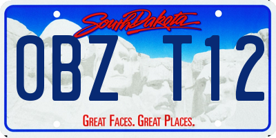 SD license plate 0BZT12
