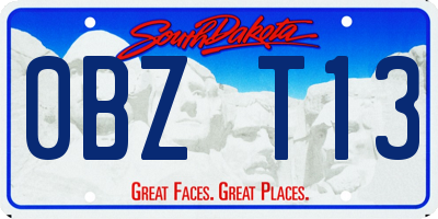 SD license plate 0BZT13