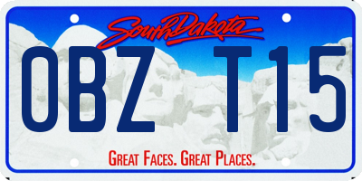 SD license plate 0BZT15