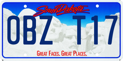 SD license plate 0BZT17