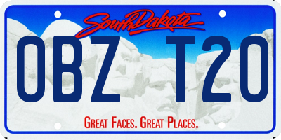 SD license plate 0BZT20