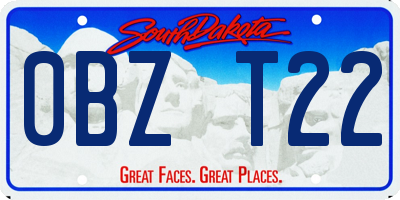 SD license plate 0BZT22