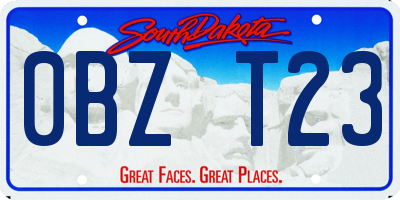 SD license plate 0BZT23