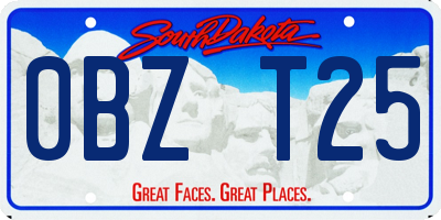 SD license plate 0BZT25