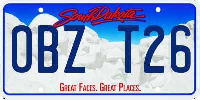 SD license plate 0BZT26