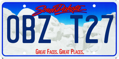 SD license plate 0BZT27