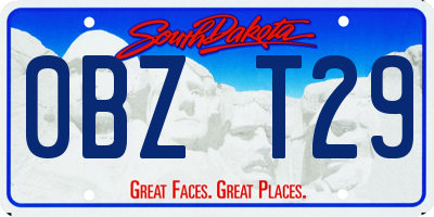 SD license plate 0BZT29