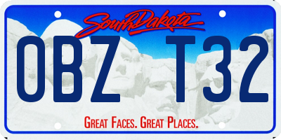 SD license plate 0BZT32