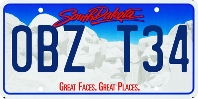 SD license plate 0BZT34
