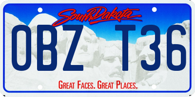 SD license plate 0BZT36