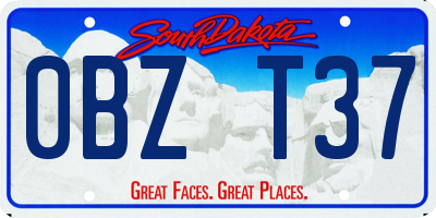 SD license plate 0BZT37