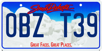 SD license plate 0BZT39