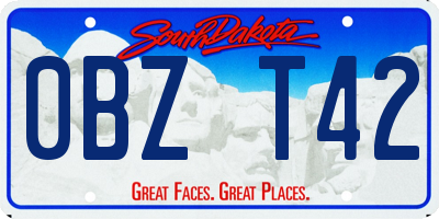 SD license plate 0BZT42