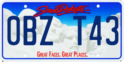SD license plate 0BZT43