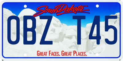 SD license plate 0BZT45