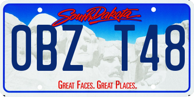 SD license plate 0BZT48