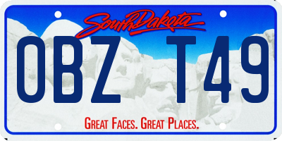 SD license plate 0BZT49