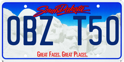SD license plate 0BZT50